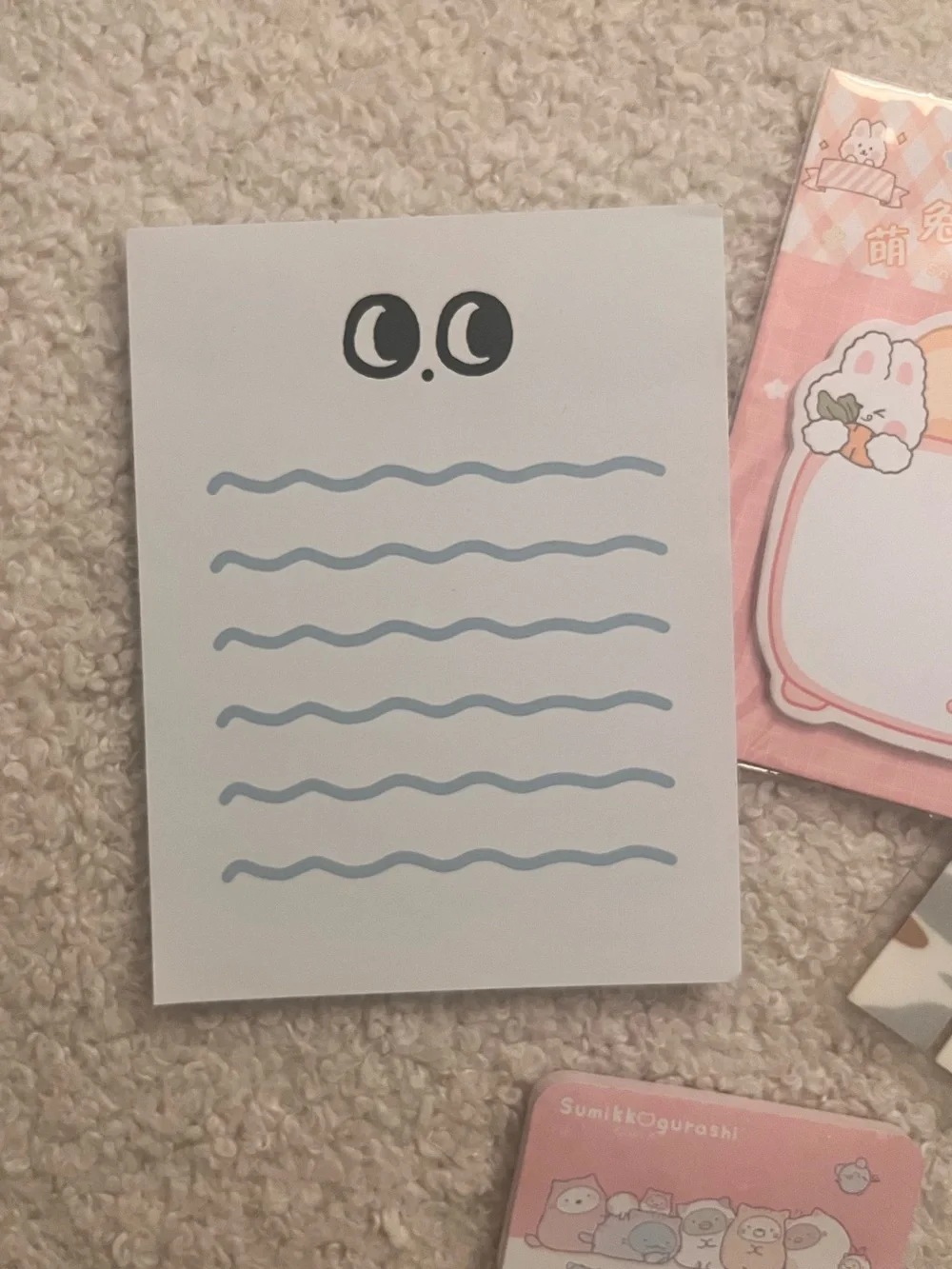 🎉 kawaii stationery bundle — cats, sticky notes, notebook, memo pad